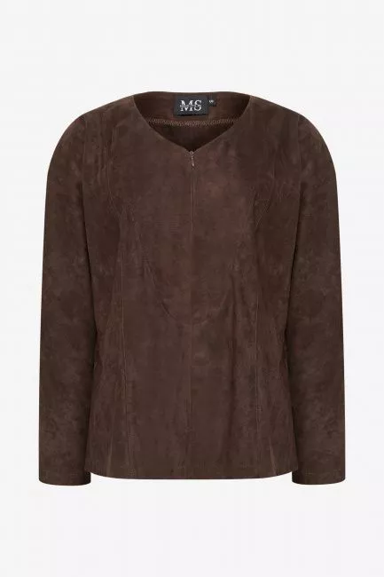 Свитшот из экозамши с молнией