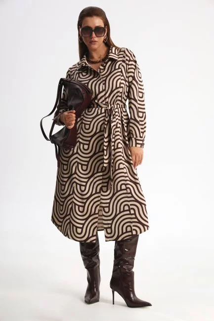 Платье рубашка из поливискозы с принтом