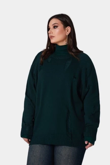 Джемпер с элементами деконструкции – большой размер Plus Size – фото каталога
