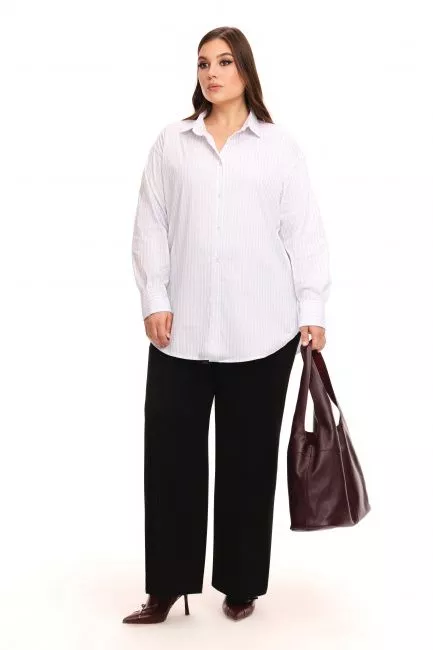Базовая рубашка relaxed fit в полоску Базовая рубашка relaxed fit в полоску