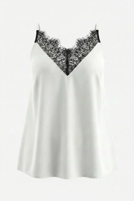 Топ с v-вырезом и акцентным кружевом