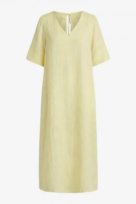 Платье изо льна желтого цвета