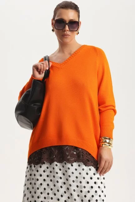 Пуловер оранжевого цвета из вискозы