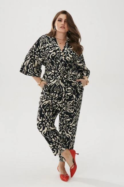 Брюки классические со стрелками и принтом