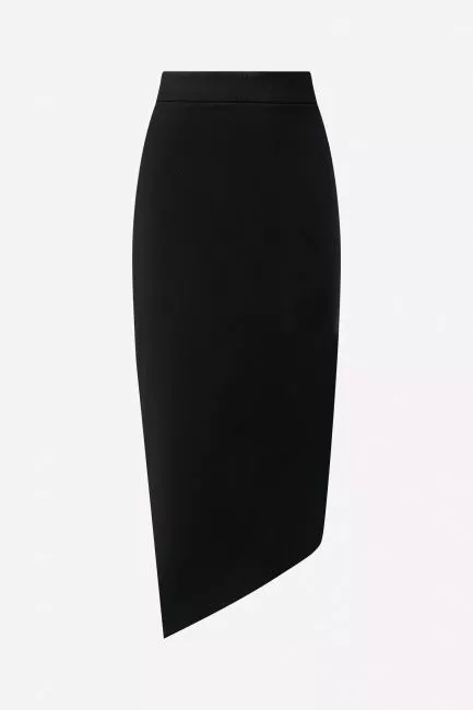 Юбка с асимметричным низом на шелковой подкладке купить в магазине с большими размерами одежды для женщин