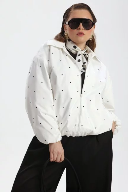 Бомбер с добавлением хлопка и принтом