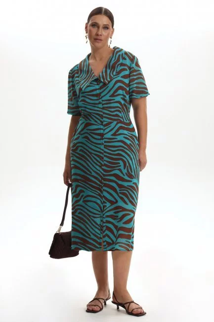 Платье с принтом и на пуговицах