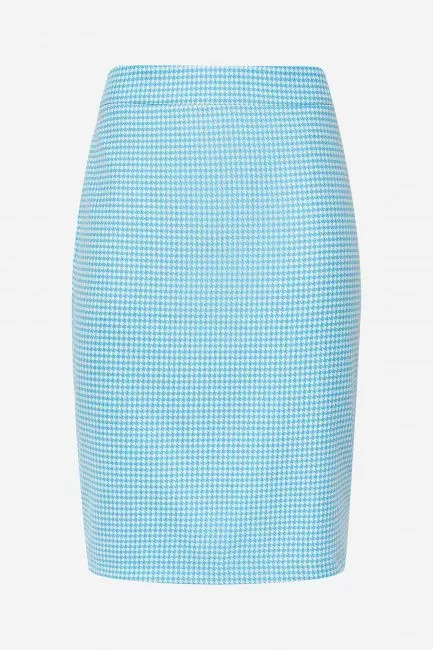 Юбка с голубым принтом гусиная лапка