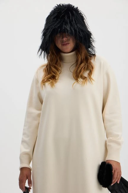 Панама из меха ламы на экозамше – большой размер Plus Size – фото каталога