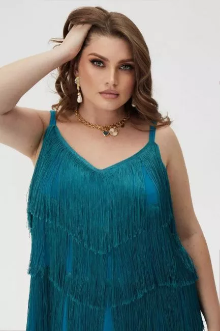 Топ из вискозы с бахромой