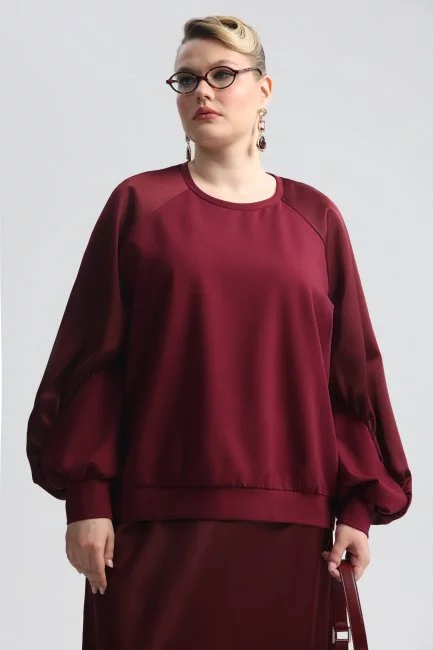 Свитшот с комбинированным рукавом реглан