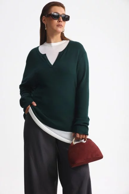 Джемпер комбинированный двуслойный