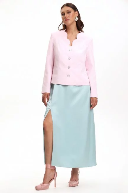 Жакет с фигурным бо́ртом из хлопка