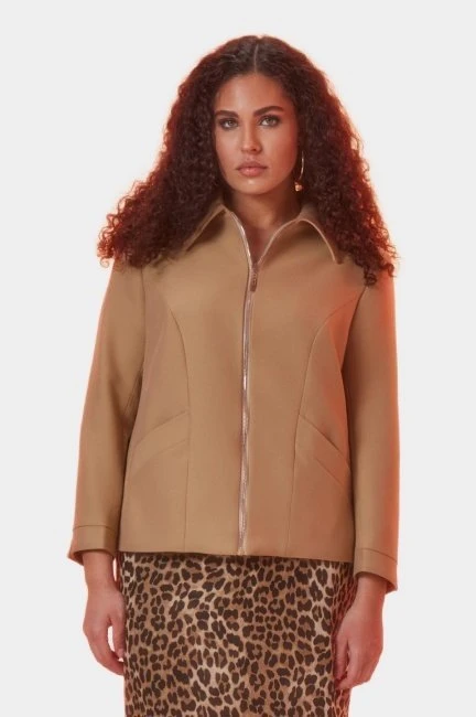 Куртка жакет на молнии из поливискозы – большой размер Plus Size – фото каталога