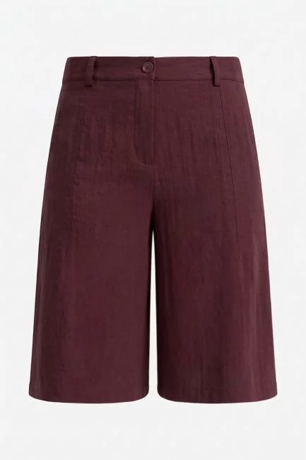 Шорты изо льна темно-фиолетового цвета