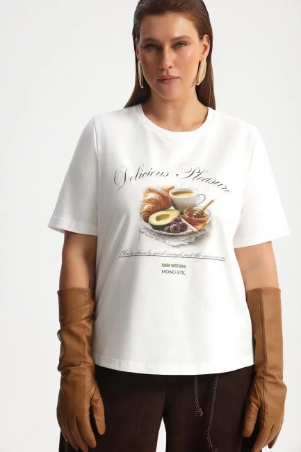 Футболка из хлопка с принтом авокадо