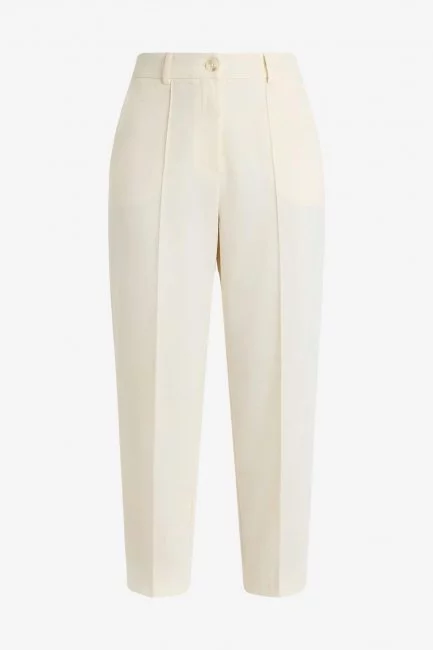 Брюки укороченной длины молочного цвета