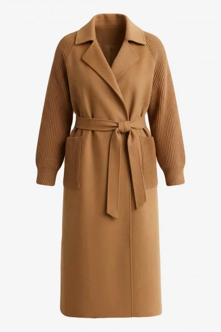 Комбинированное пальто с добавлением кашемира