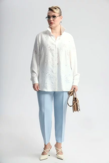 Блузка из поливискозы с органзой