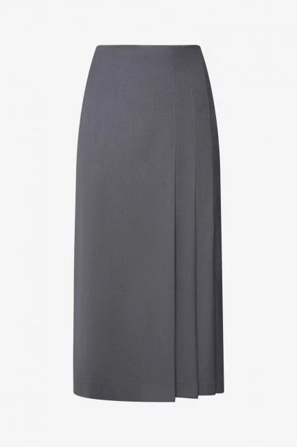 Юбка с боковыми складками и разрезом