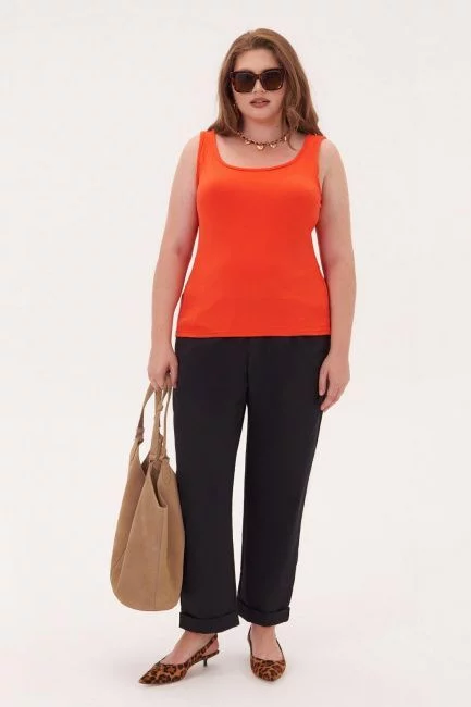 Брюки из смесового хлопка с подворотом