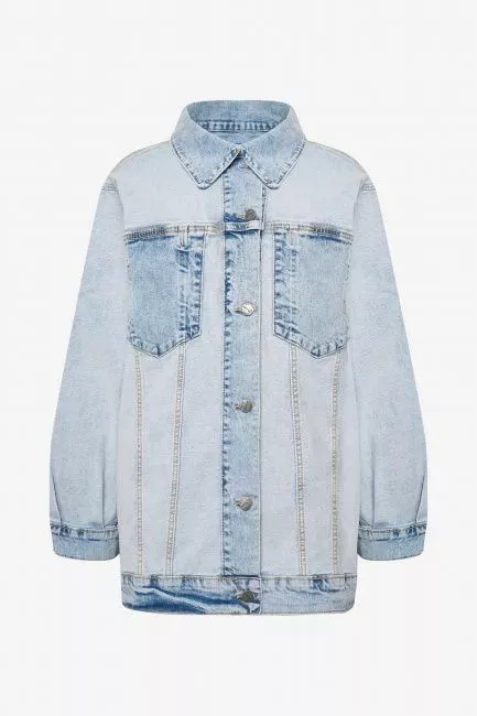 Куртка из денима с эффектом наизнанку