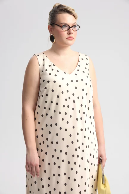 Платье слип с принтом горох