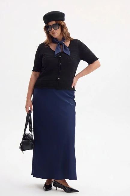 Кардиган с коротким рукавом и перфорацией – фото – Plus Size 50–64 – Моно-Стиль