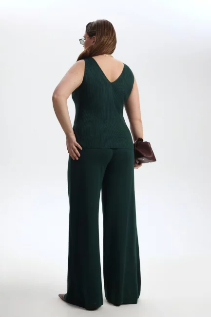 Брюки палаццо из вязаной вискозы