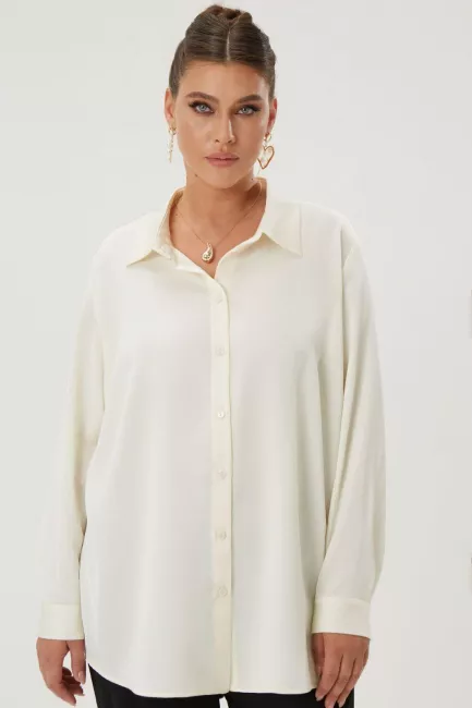 Рубашка relaxed fit из молочной поливискозы
