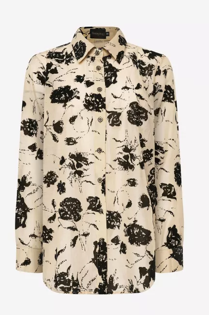 Блузка с набивным бархатным принтом