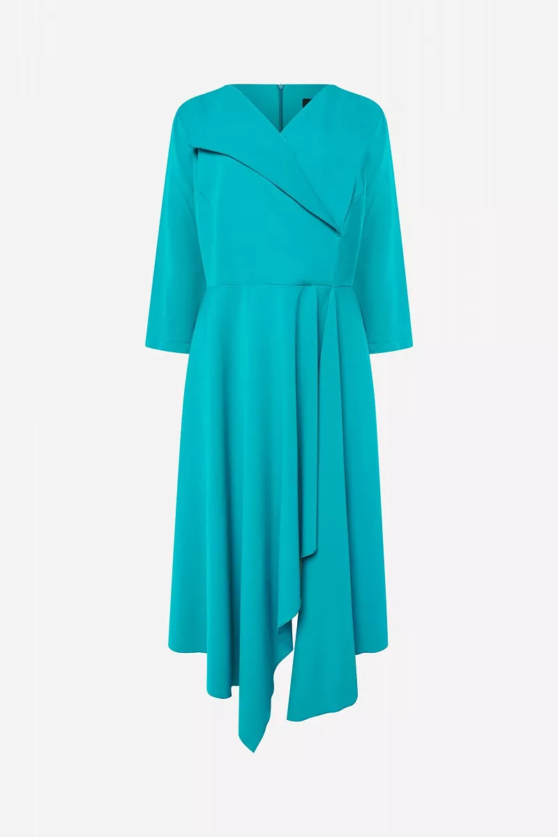 Платье с эффектом запаха и ассиметричным низом