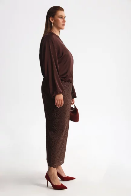 Юбка карандаш из кружева на подкладке