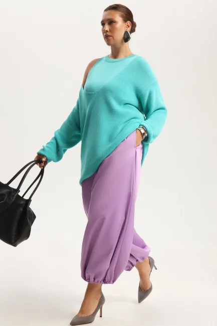 Комплект из вязаного трикотажа майка и пуловер