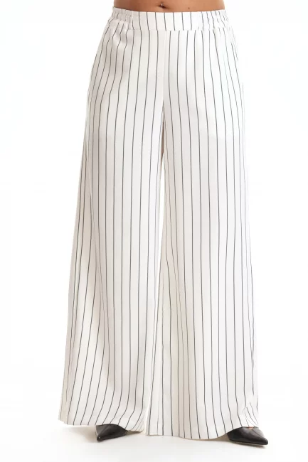 Брюки палаццо с принтом полоска