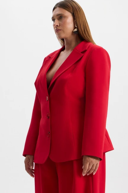 Жакет с защипами из костюмной ткани – фото – Plus Size 50–64 – Моно-Стиль