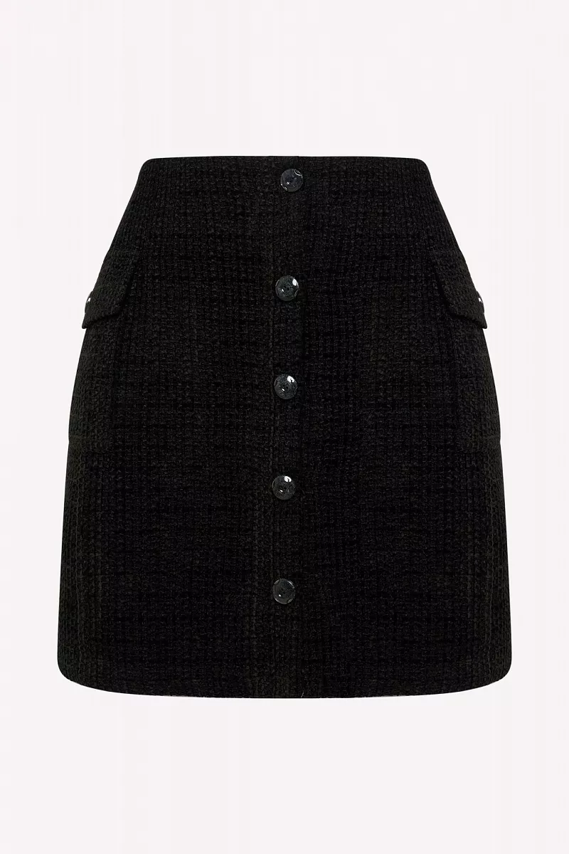 Юбка с накладными карманами и золотыми пуговицами