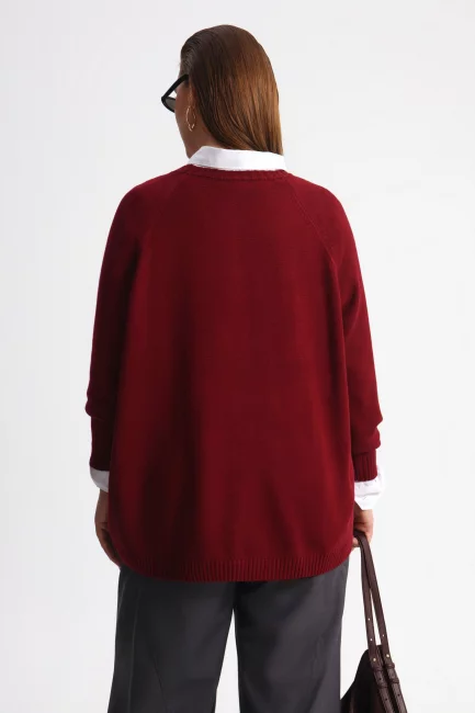 Джемпер бойфренд с круглым вырезом