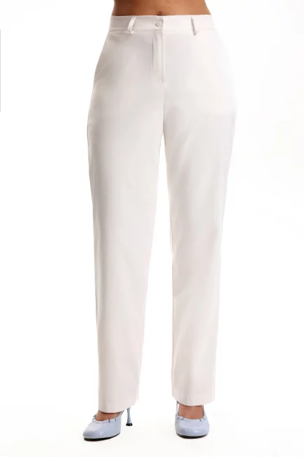 Брюки классические из белого хлопка