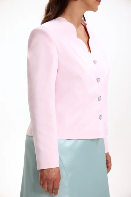 Жакет с фигурным бо́ртом из хлопка