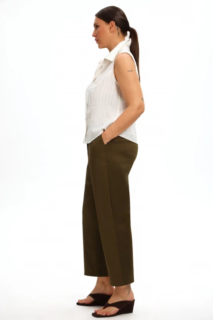 Брюки чинос из хлопка цвет хаки – фото – Plus Size 50–64 – Моно-Стиль