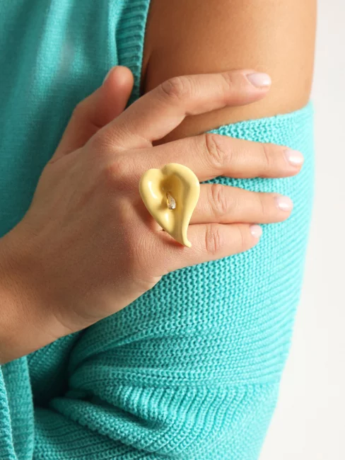 Кольцо Калла желтый