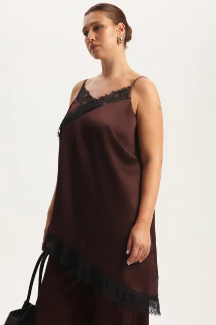 Туника с кружевом и тонкими лямками