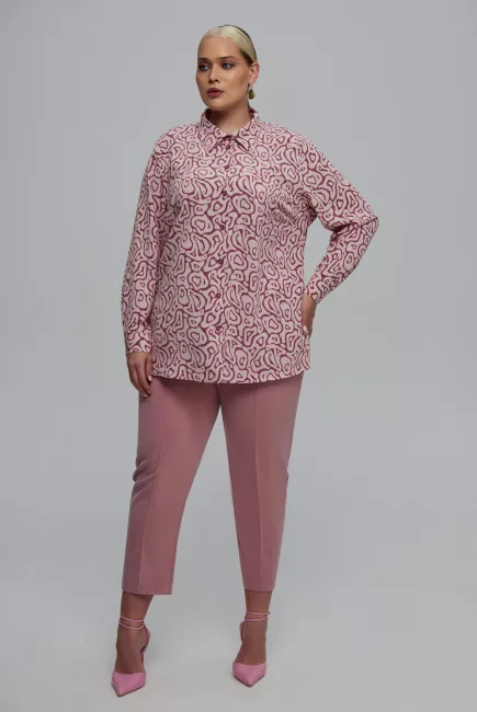 Брюки дудочки в стиле барбикор купить в магазине модной одежды больших размеров 