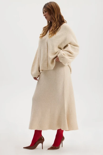 Вязаная юбка годе из мягкой шерсти – фото – Plus Size 50–64 – Моно-Стиль