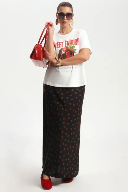 Юбка слип с принтом горох