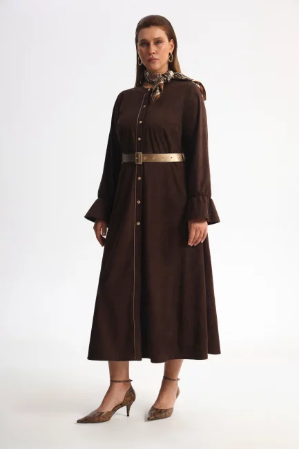 Платье рубашка из двухсторонней экозамши