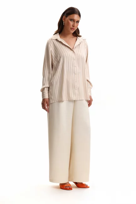 Блузка из поливискозы с акцентными полосками