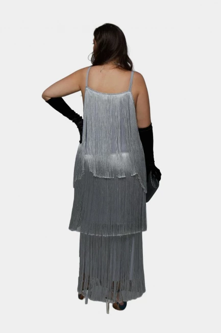 Платье на лямках и с бахромой – фото – Plus Size 50–64 – Моно-Стиль