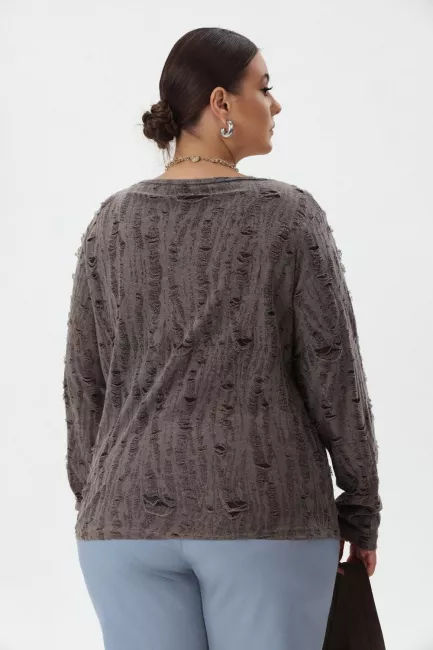 Лонгслив с элементами деконструкции